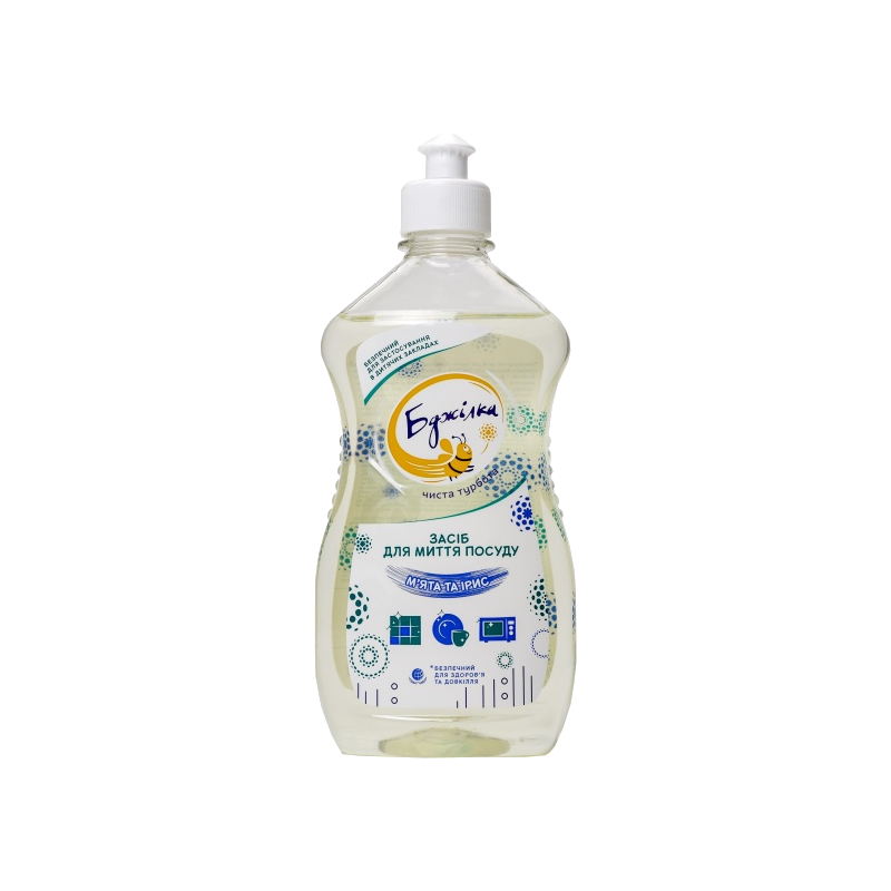 Засіб для ручного миття посуду БДЖІЛКА, м'ята та ірис, 0,5л